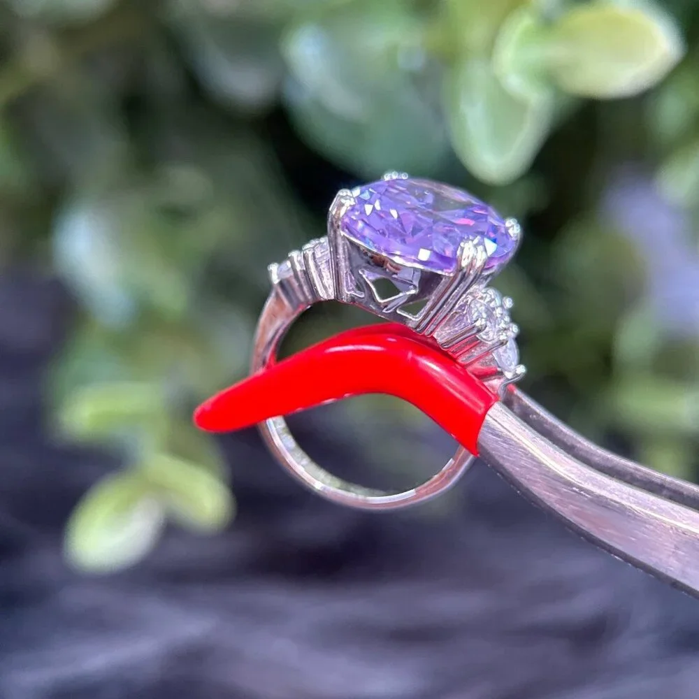 Oval‎ Shaped Amethyst Silver 925 Ring
